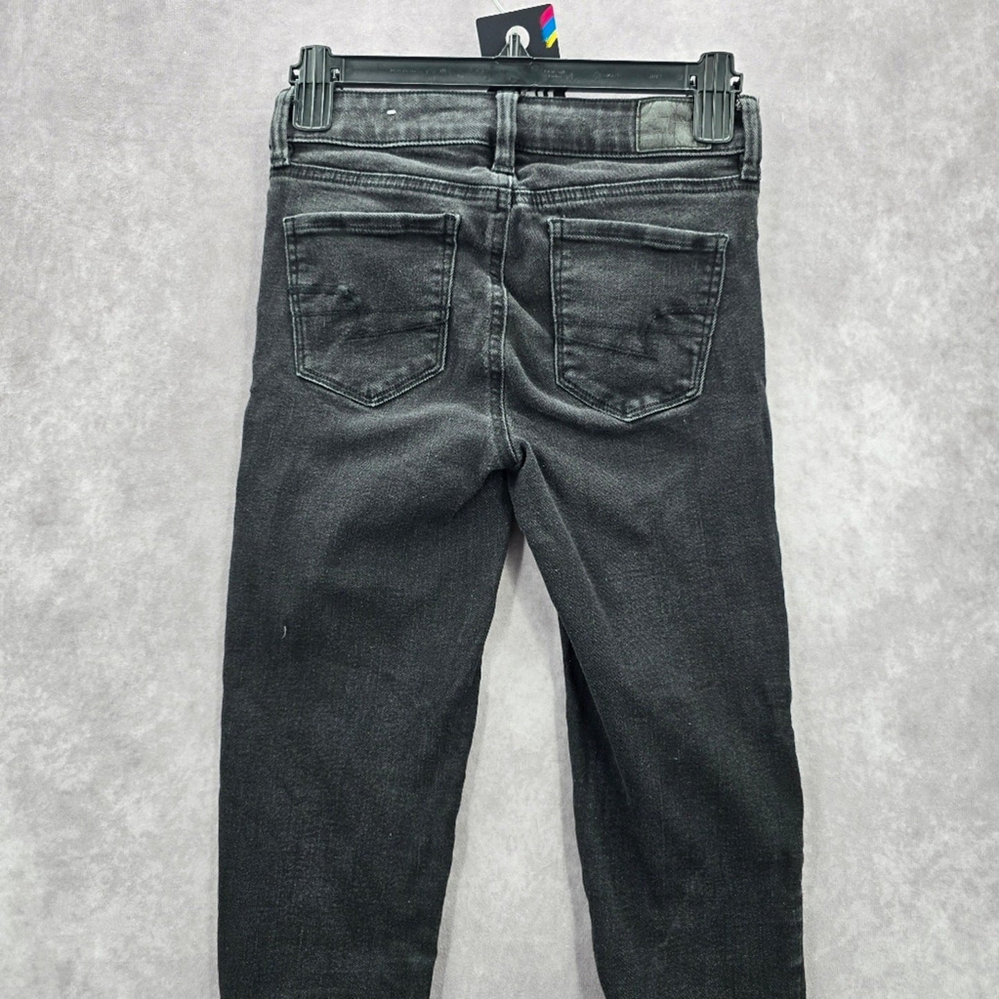 American Eagle Black Skinny Stretch Denim Jeans 0R Juniors Girls
