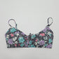 Time and Tru Black Floral Padded Adjustable Strap Bikini Top Swimwear Swimsuit