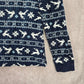 Holiday Time Blue Christmas Snow Flake Reindeer Print Pajama Top Medium