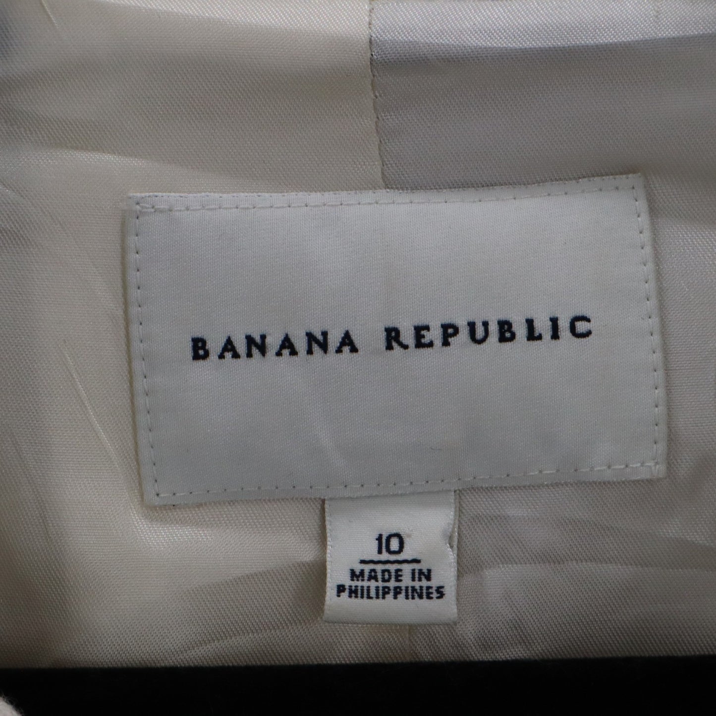 Banana Republic White Ecru Formal Clover Check Cotton Suit Coat Jacket Blazer 10