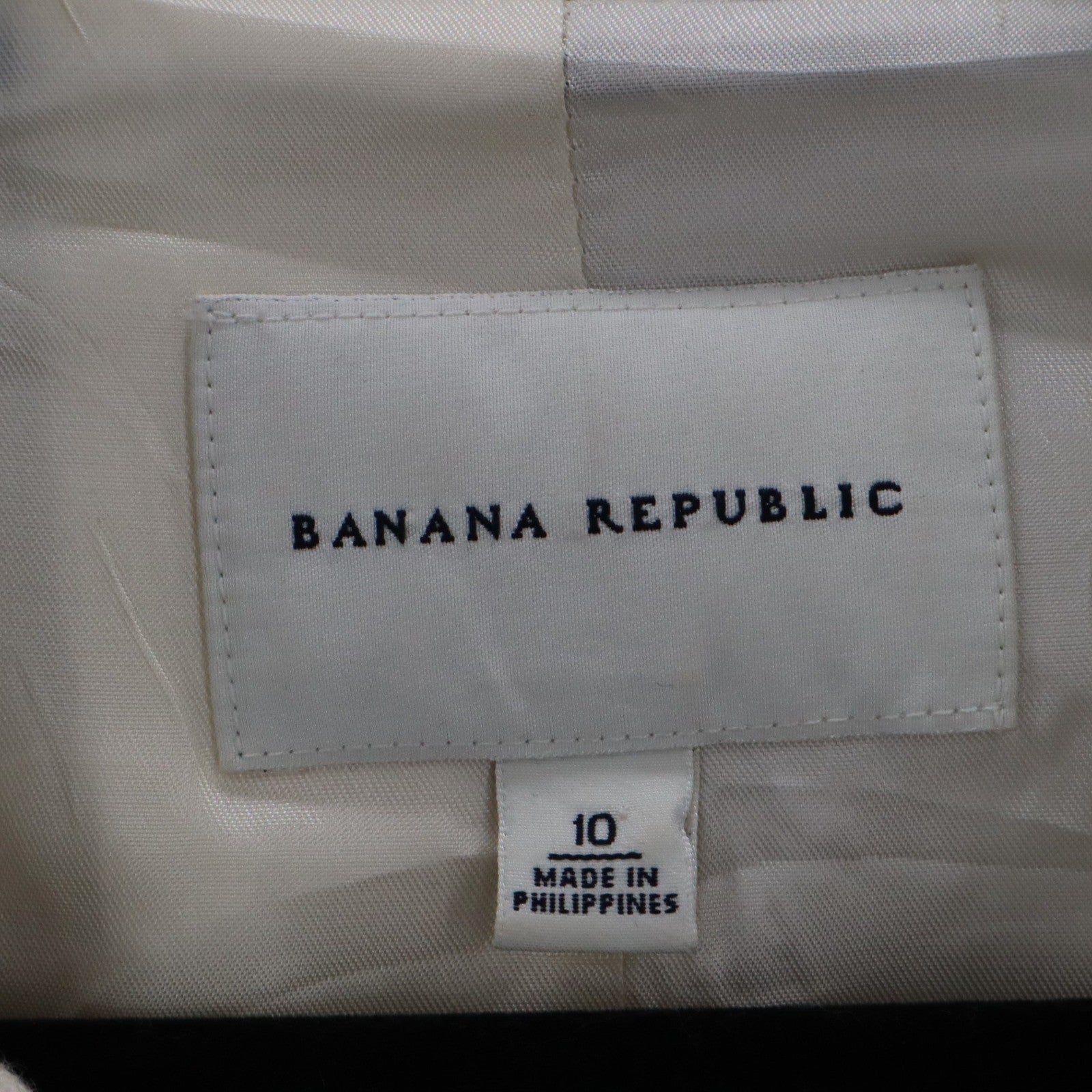 Banana Republic White Ecru Formal Clover Check Cotton Suit Coat Jacket Blazer 10
