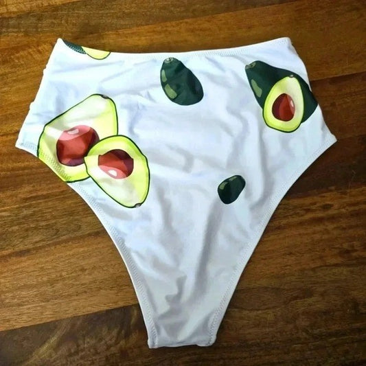 Shade & Shore Avocado Print Bikini Bottoms Swimwear Swimsuit Medium