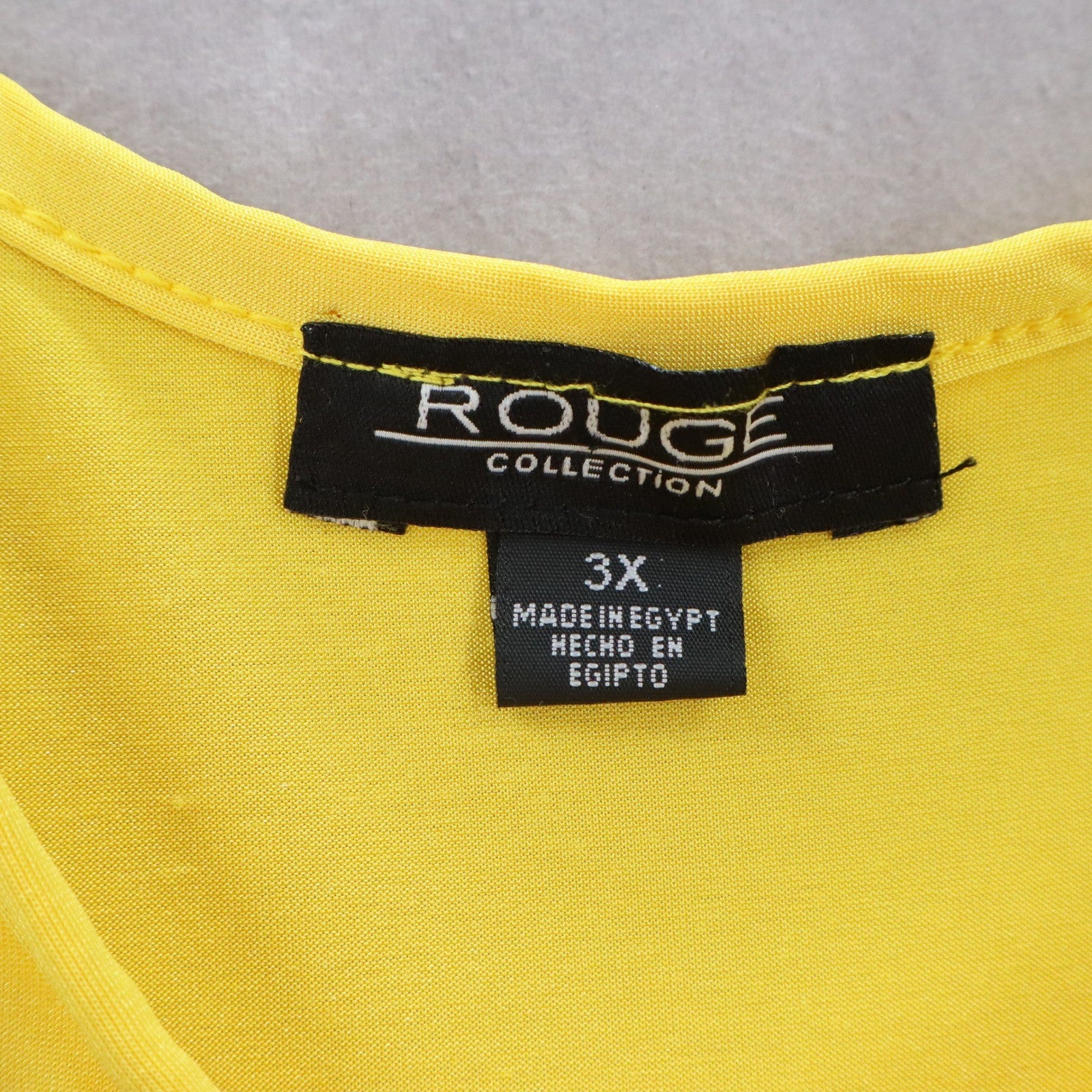 Rouge Collection Yellow Stretch Bodysuit Swim One Piece Bathing Suit Plus 3X