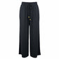 Black Wide Split Flowy Straight Beach Vacation Lounge 90s Pullon Boho Pants XS
