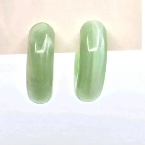Green Half Circle Hoop Fun Small Boho Earrings Small E15
