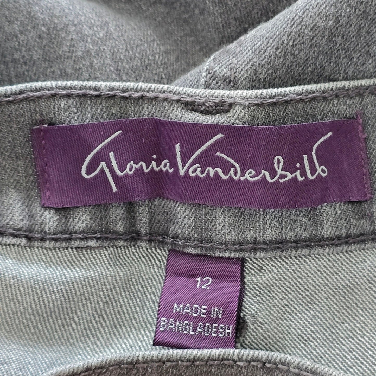 Gloria Vanderbilt Gray Amanda Straight Leg Denim Pants Jeans 12