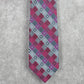 Van Heusen Gray Pink Geometric Diamond 100% Silk Executive Men's Neck Tie NWOT