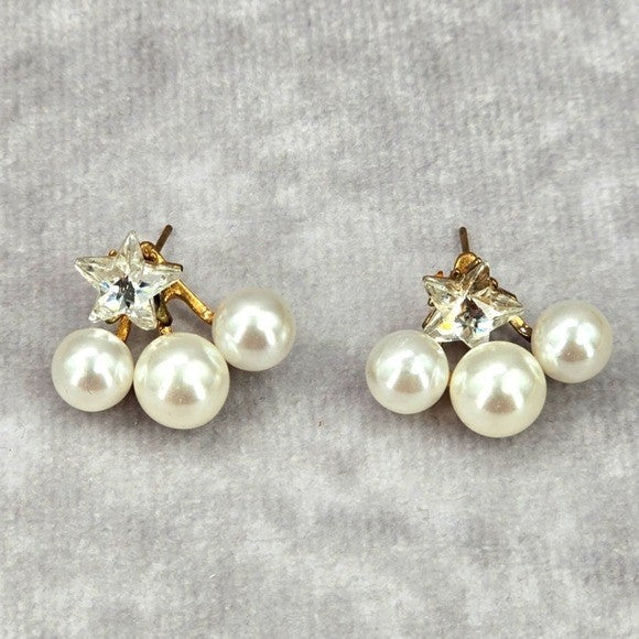Gold Pearl Stud Star Drop Dangle Earrings Fashion Jewelry JB2-88