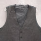Gray Plaid 5 Button Point Bottom Waistcoat Formal Tuxedo Suit Vest 44S XL