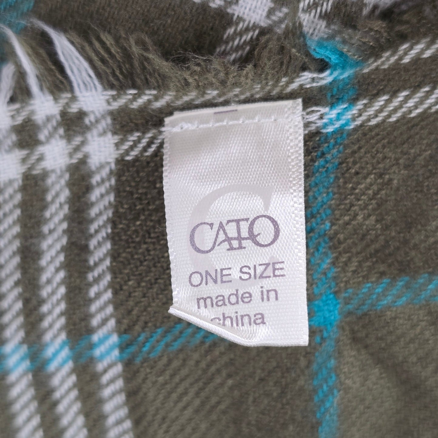 Cato Green Plaid Tartan Long Wrap Hijab Fringe Dupatta Shawl Scarves Scarf