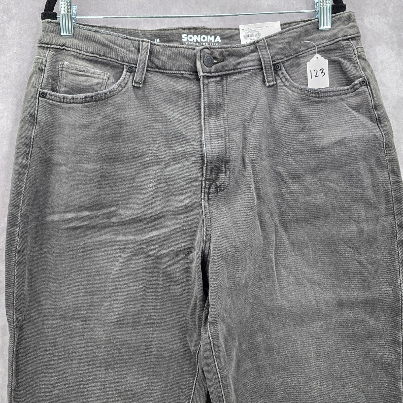 Sonoma Gray Straight Classic High Rise Vintage Style Pants Denim Jeans Plus 16