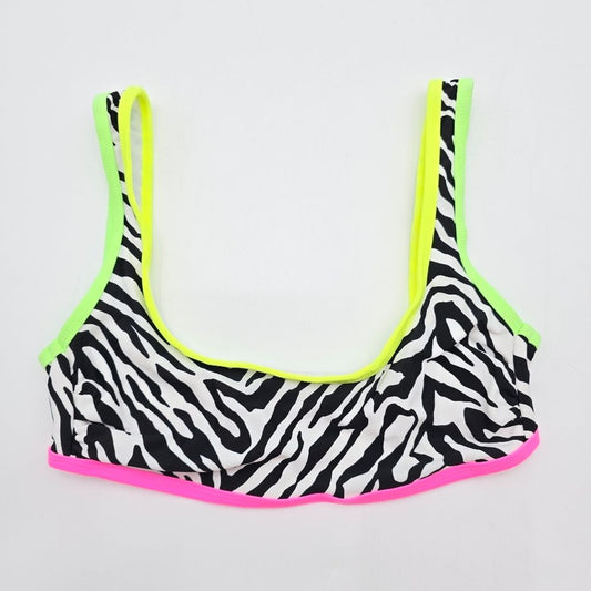 No Boundaries Striped Black White Bikini Top Small Swimwear Swimsuit