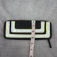 MAC Black White Gold Small Zip Makeup Cosmetics Slim Pouch Bag