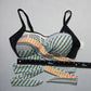 Black Dot Crisscross Belt Tie Padded Swim Sports Bra Beach Bikini Top L Large