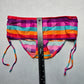 Hydraulic Pink Orange Checker Tie Swim Beach Cheeky Bikini Bottom Extra Large XL