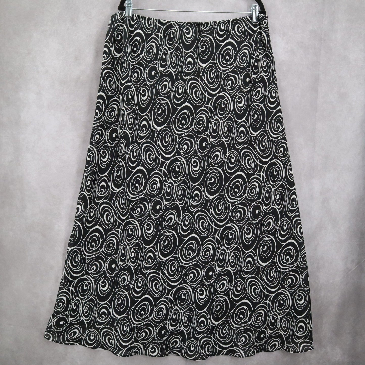 JBS Ltd Black Geometric Swirl Beach Long Flare Maxi Pull On Skirt Plus 20W