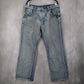 American Exchange Blue Mens Denim Faded Jeans Straight Leg Cotton VTG 36x30