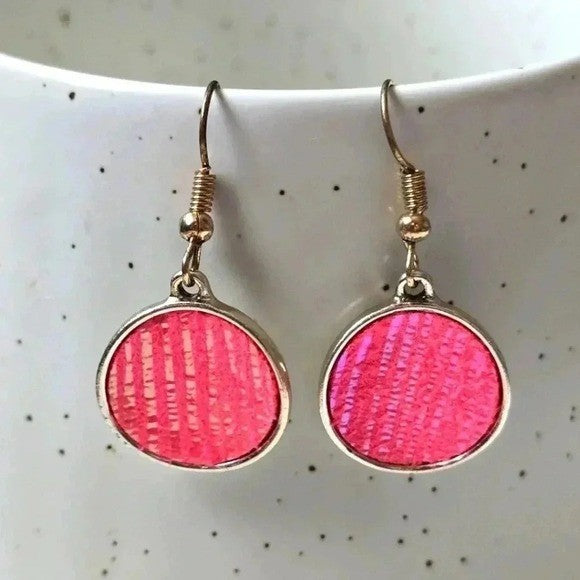 Pink Silver Circle Fashion Boho Retro Party Jewelry Earrings E91