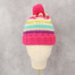 Gymboree Pink Cable Knit Sequin Stripe Y2K Girls Toddler Pom Pom Beanie Cap Hat