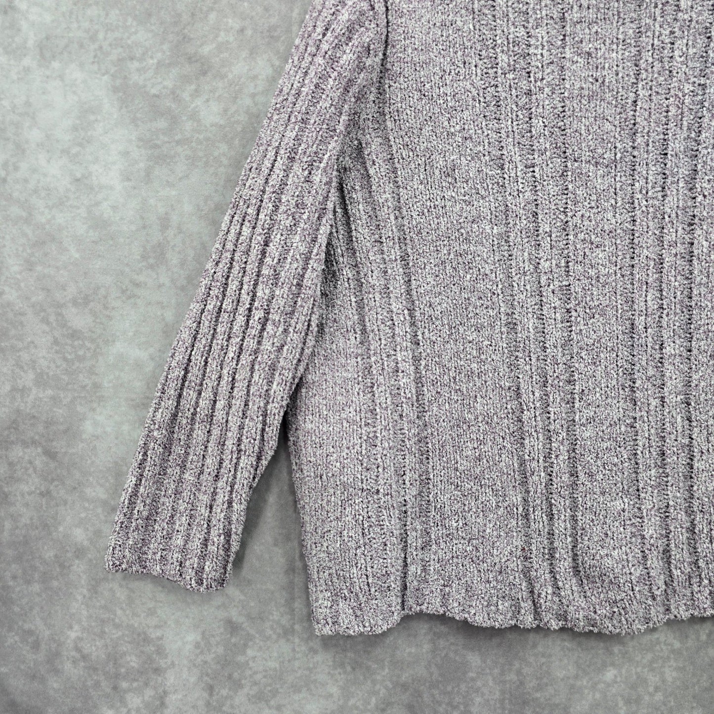 Erika Purple Chunky Oversized Ribbed Pullover Soft Y2K Chenille Sweater Plus 2X