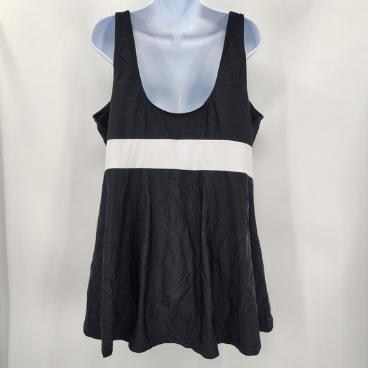 Shein Black White Tankini Swimwear Swim Suit Bathing Padded Bra Top Plus XXL