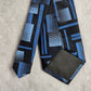Arrow Blue Black Gray Plaid Stripe Geometric Executive 100% Silk Men's Neck Tie