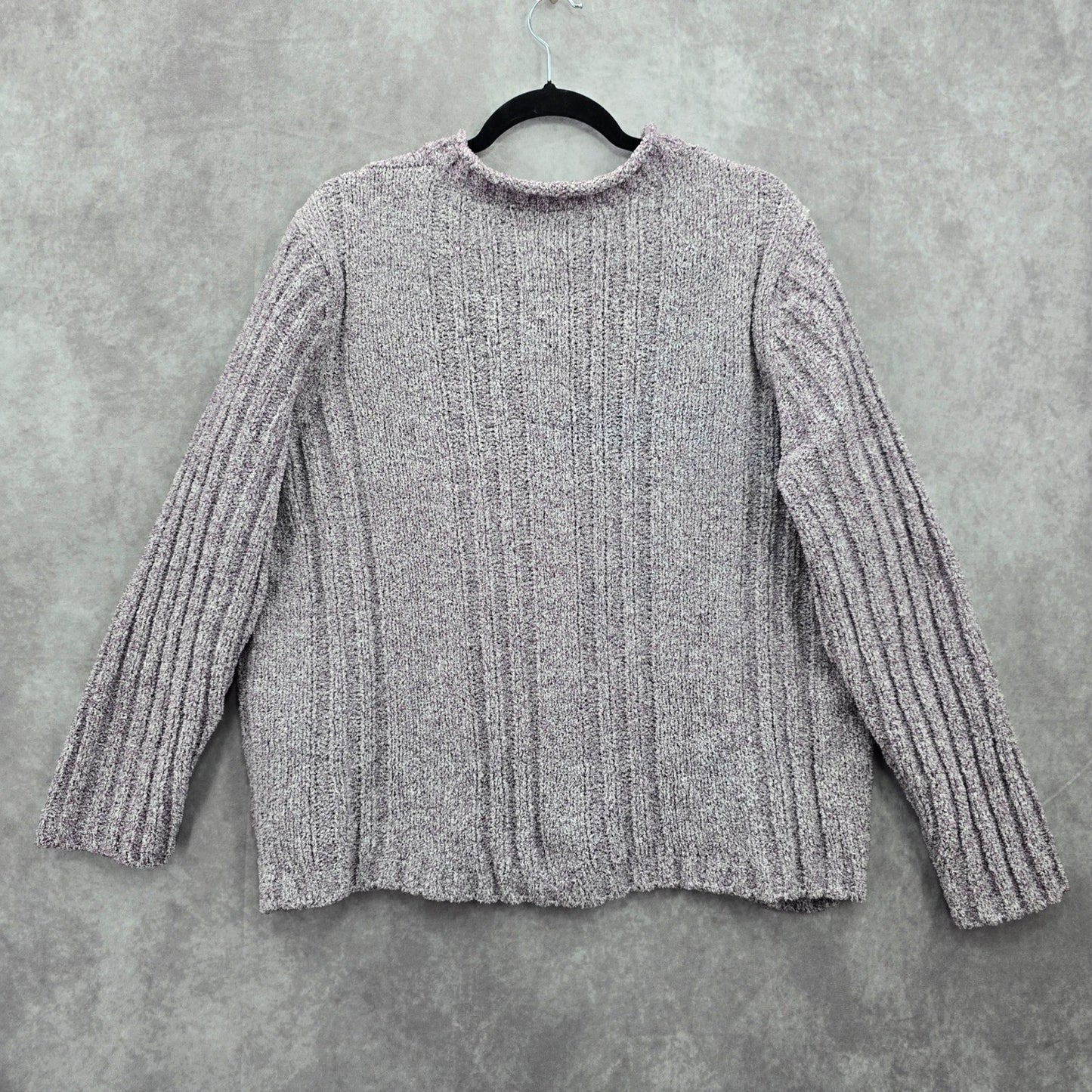 Erika Purple Chunky Oversized Ribbed Pullover Soft Y2K Chenille Sweater Plus 2X