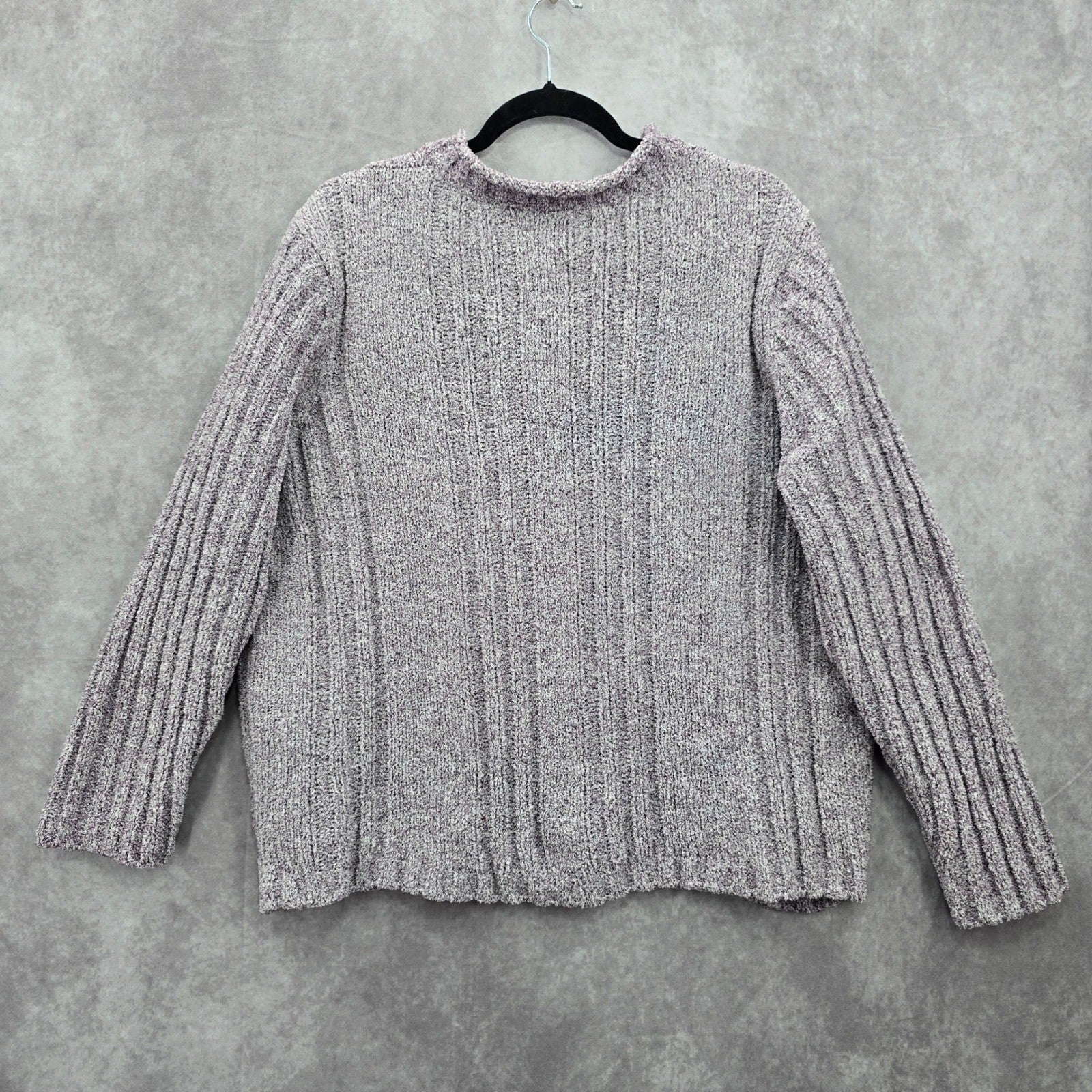 Erika Purple Chunky Oversized Ribbed Pullover Soft Y2K Chenille Sweater Plus 2X