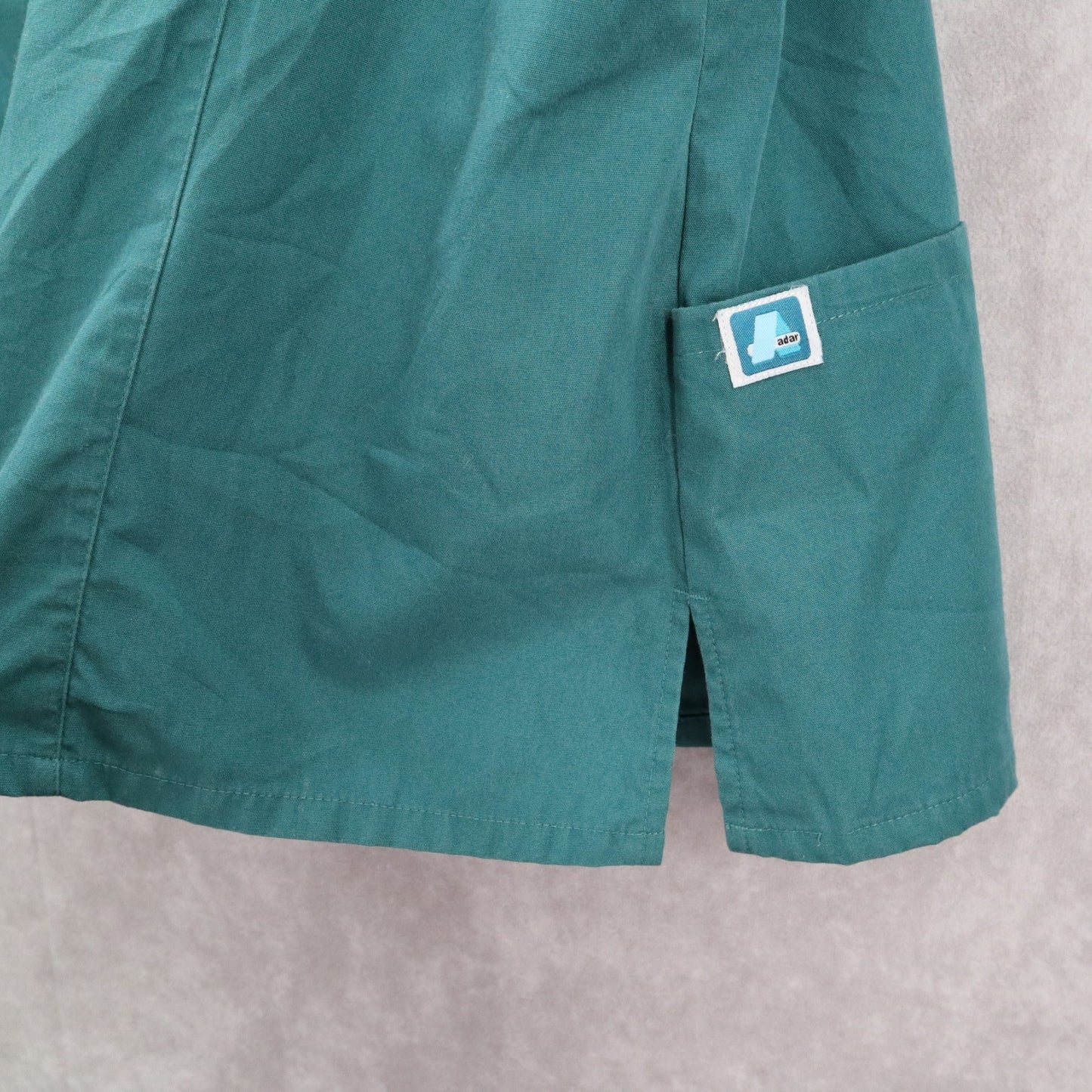 Adar Green Medical Uniform Scoop Neck Smocked Pocket Short Sleeve Top Plus 3XL
