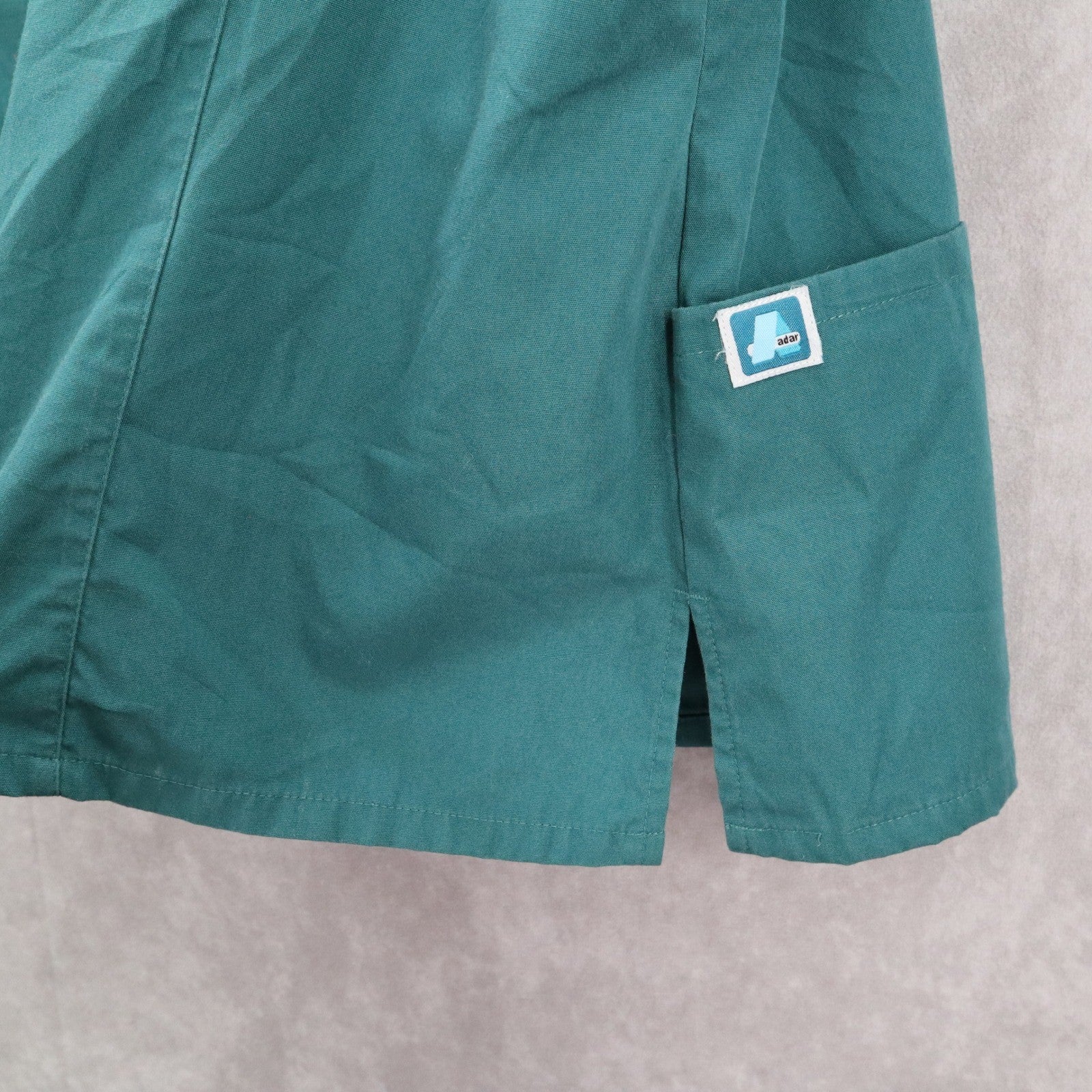 Adar Green Medical Uniform Scoop Neck Smocked Pocket Short Sleeve Top Plus 3XL