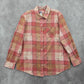 American Sweetheart Pink Plaid Flannel Western Urban 90s Skater Grunge Shirt L