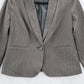 Worthington Brown Pinstripes Notch Short Blazer Coat Suit Jacket Petite Small