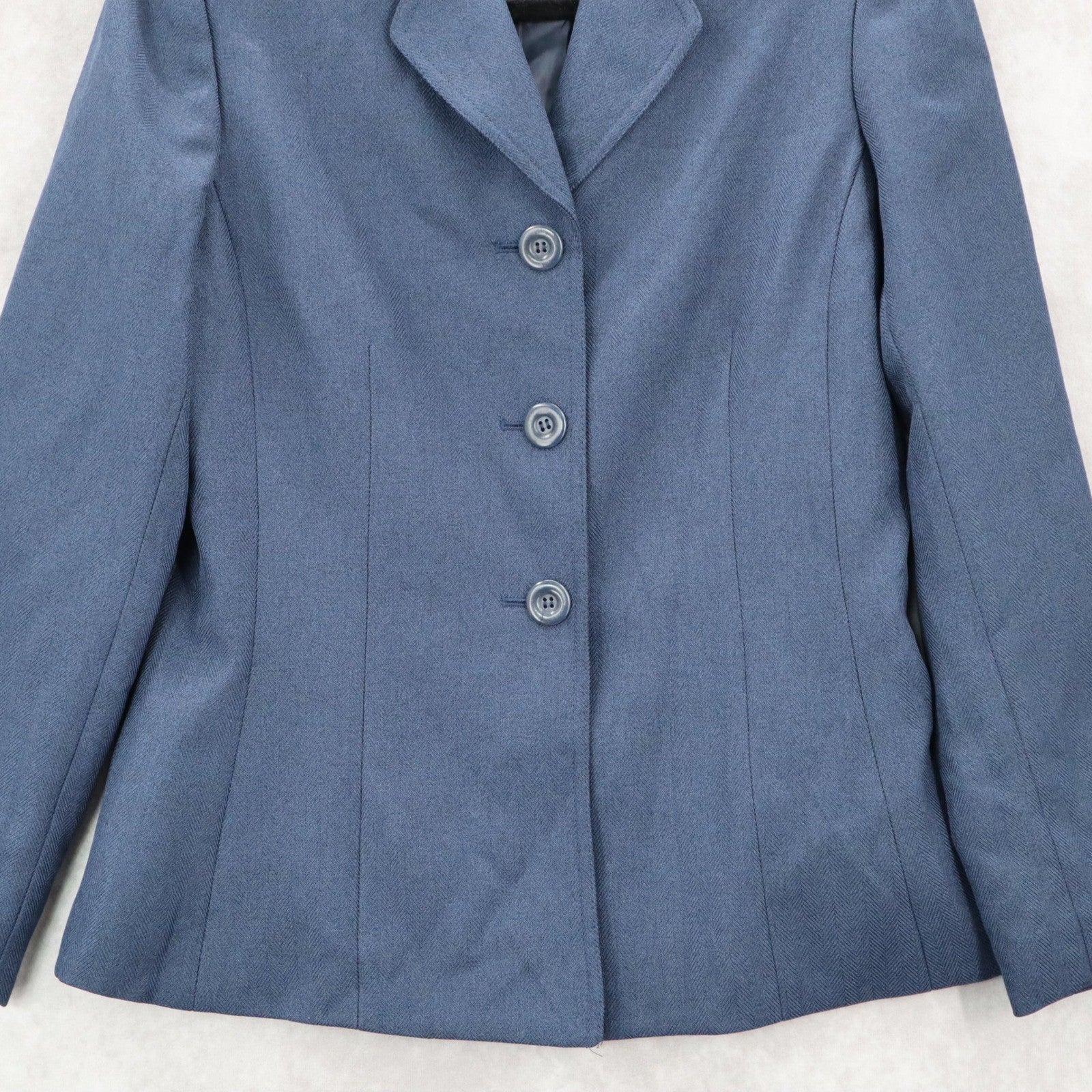 Suit Studio Blue Business Herringbone Formal Notch Suit Coat Jacket Blazer 6