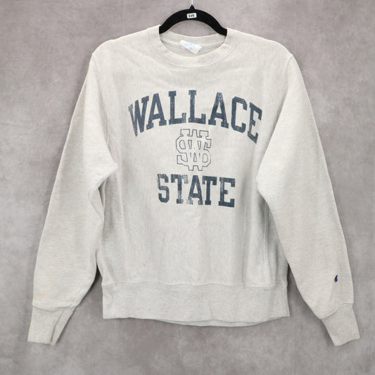 Champion Gray Crewneck Pullover Wallace State College University Sweater Small