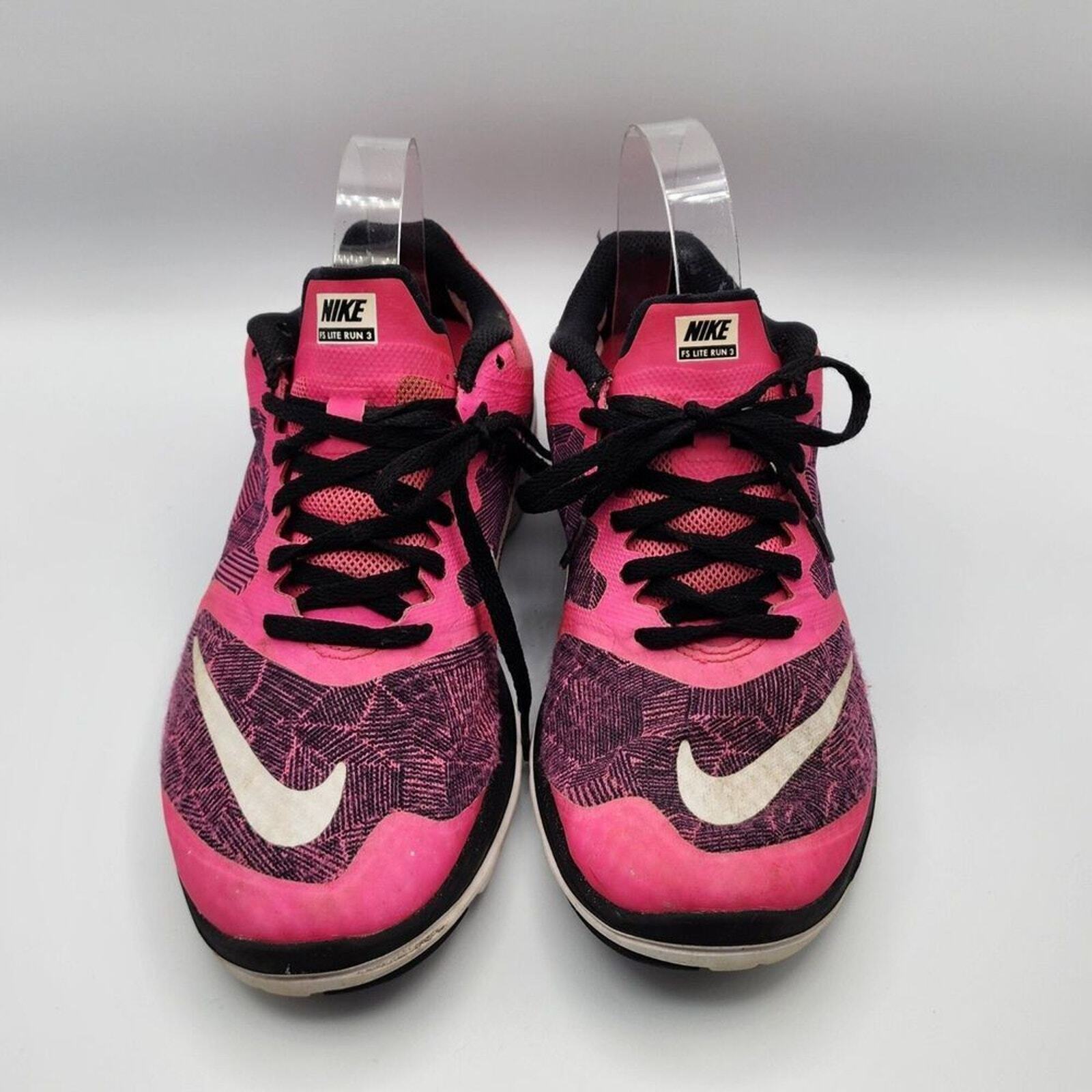 Nike Fs Lite Run 3 Womens Pink Black Running Activewear Sneakers Size 7.5