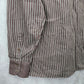 Artisti Italiani Brown Stripe Mens Cotton Button Down Long Sleeve Shirt XXL 43
