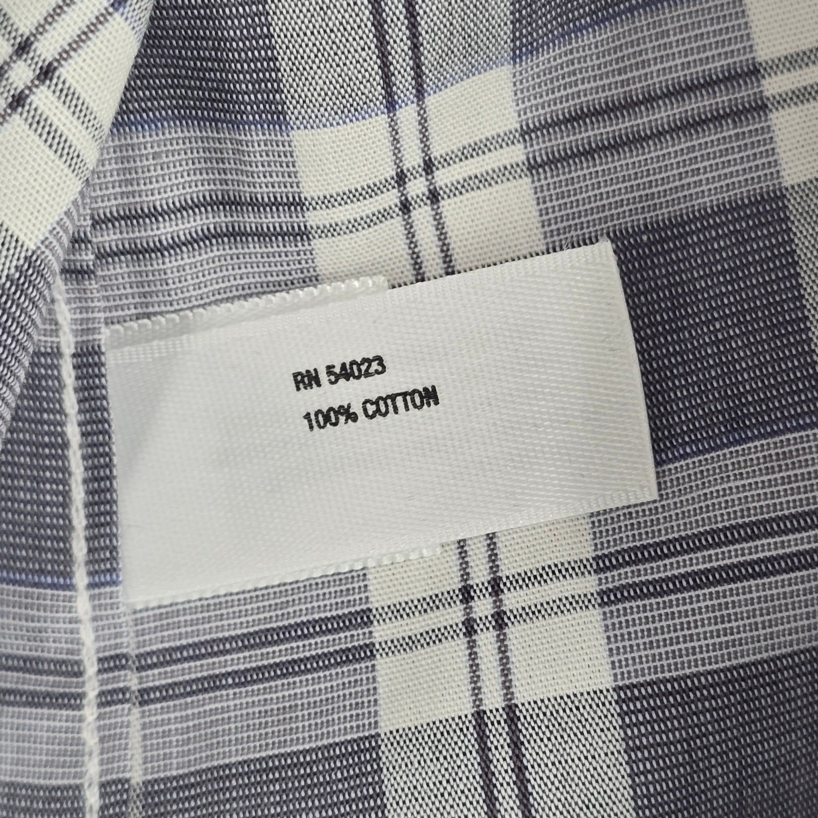 Gap Slim Fit Gray Plaid Long Sleeve Casual Work Mens Button Down Dress Shirt XL