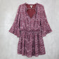 Speechless Purple Floral Fit Flare Boho Ruffle Flirt Bell Sleeve Dress Plus 1X