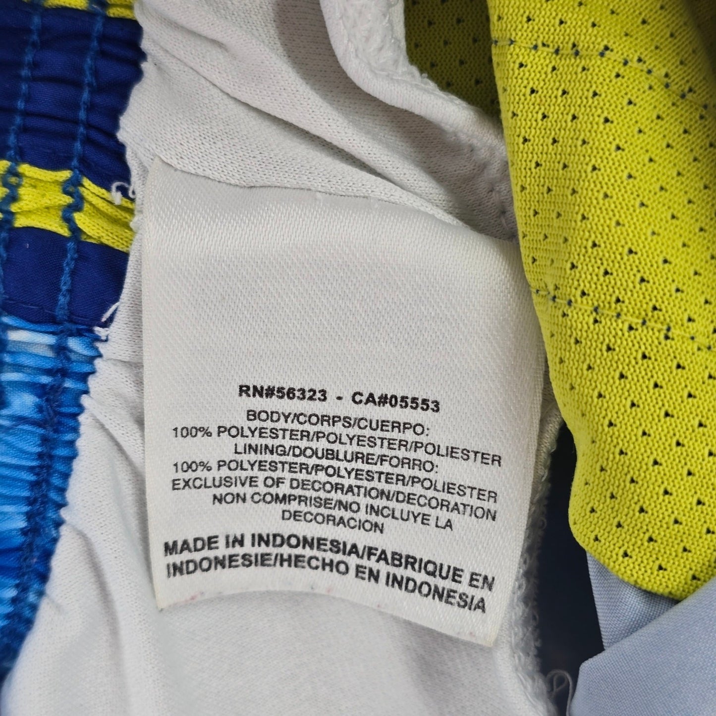 Nike Dri Fit Blue Yellow Stripe Running Active Sports Pant Shorts Extra Small XS