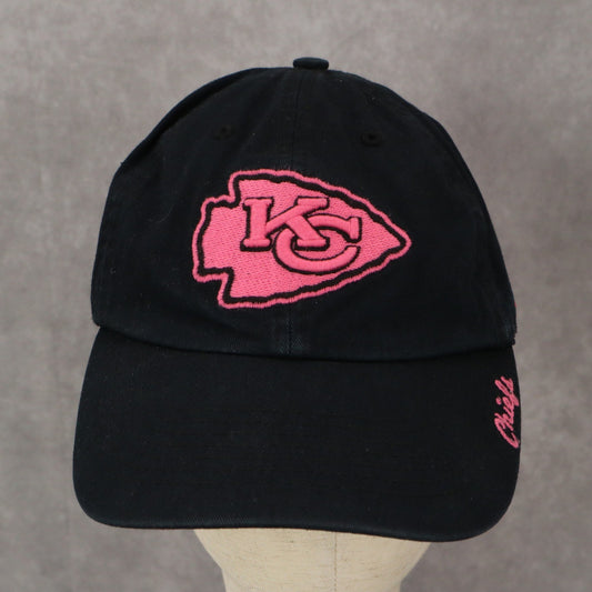 Kansas City Chiefs '47 Brand Black Pink Cloth Strap Athletic Baseball Hat Cap