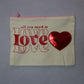 All You Need Is Love Red Sequin Heart Patch Pink Zipper Canvas Handmade Bag