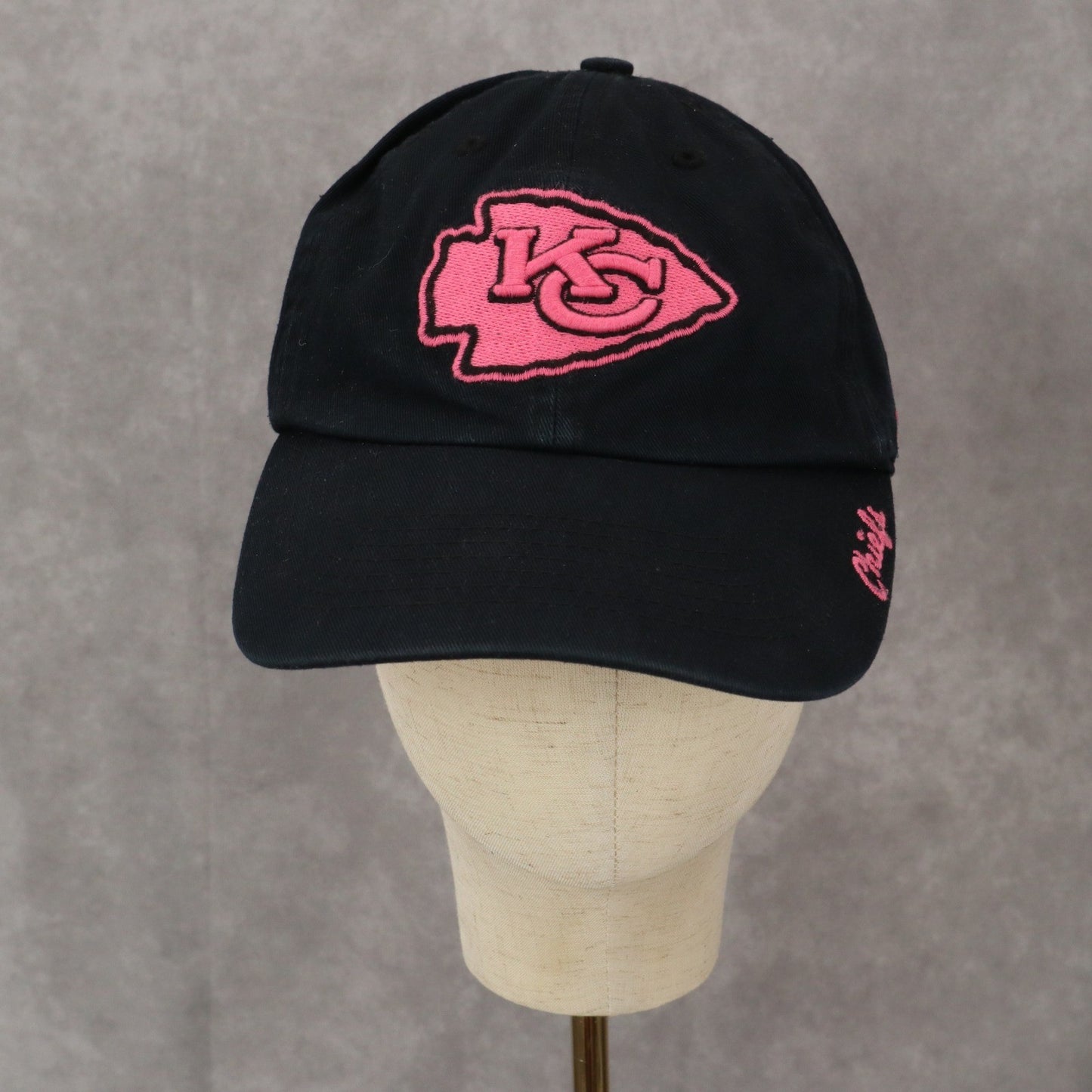 Kansas City Chiefs '47 Brand Black Pink Cloth Strap Athletic Baseball Hat Cap