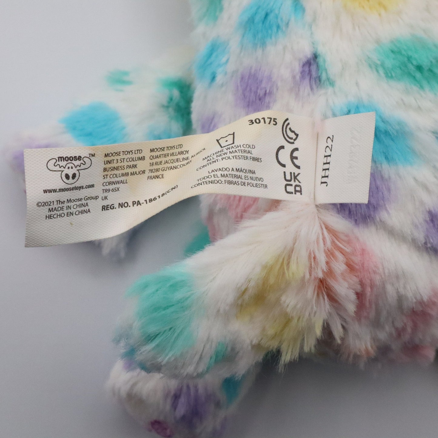Colorful Bunny Plush Toy Stuffed Animal Soft Rainbow Pastel Sparkle Ears 9"
