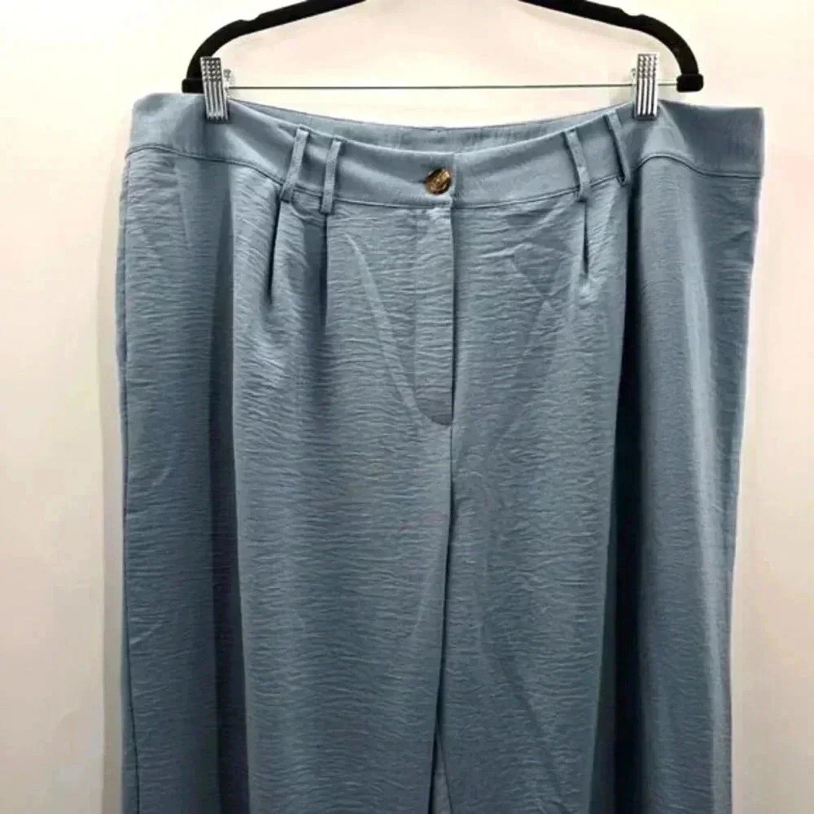 Shein Blue Wide Leg Dress Pants Executive Business Casual Bottoms Size 4XL