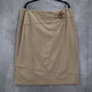Cato Tan Pencil Buckle Faux Suede Western Zip Stretch Knee Length Skirt Plus 18W
