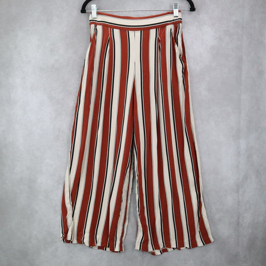 H&M Blown Striped Palazzo Wide Leg Boho Harem Trouser Pull On Pants Small 6