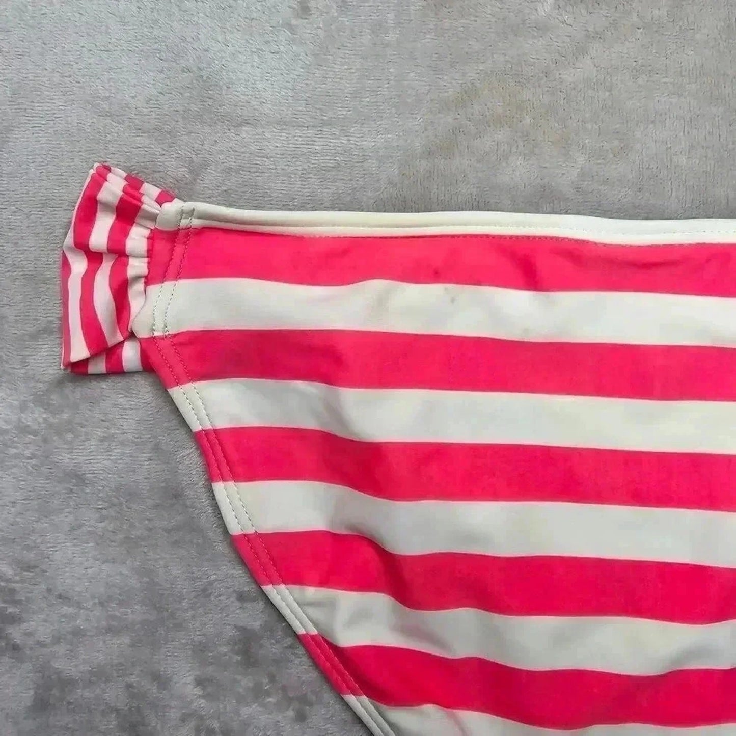 Gianni Bini Pink Stripped Bikini Bottom Swimwear Swimsuit Size Large