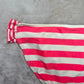 Gianni Bini Pink Stripped Bikini Bottom Swimwear Swimsuit Size Large