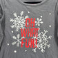 Gray Snow Flake Christmas Holiday Oh What Fun Cozy Winter Print Top Medium