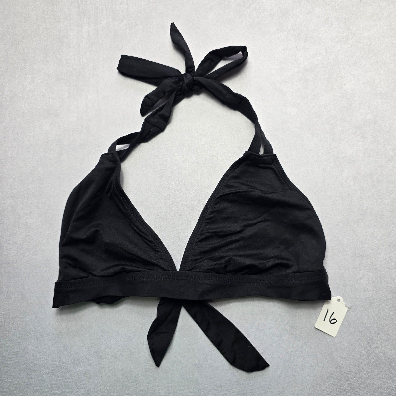 Mossimo Black Halter Tie Swim Sports Bra Beach Bralette Bikini Top L Large